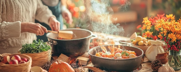 Gotowanie w przytulnej kuchni